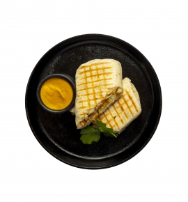 Burrito with chicken and Hominy corns
